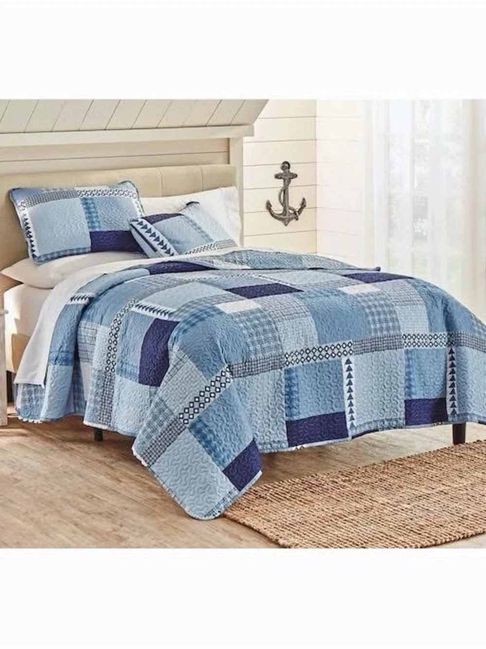 Blue Patchwork Cabin Quilt